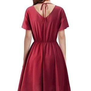 Regna X Boho Red Wine Chiffon Dress - Size XL